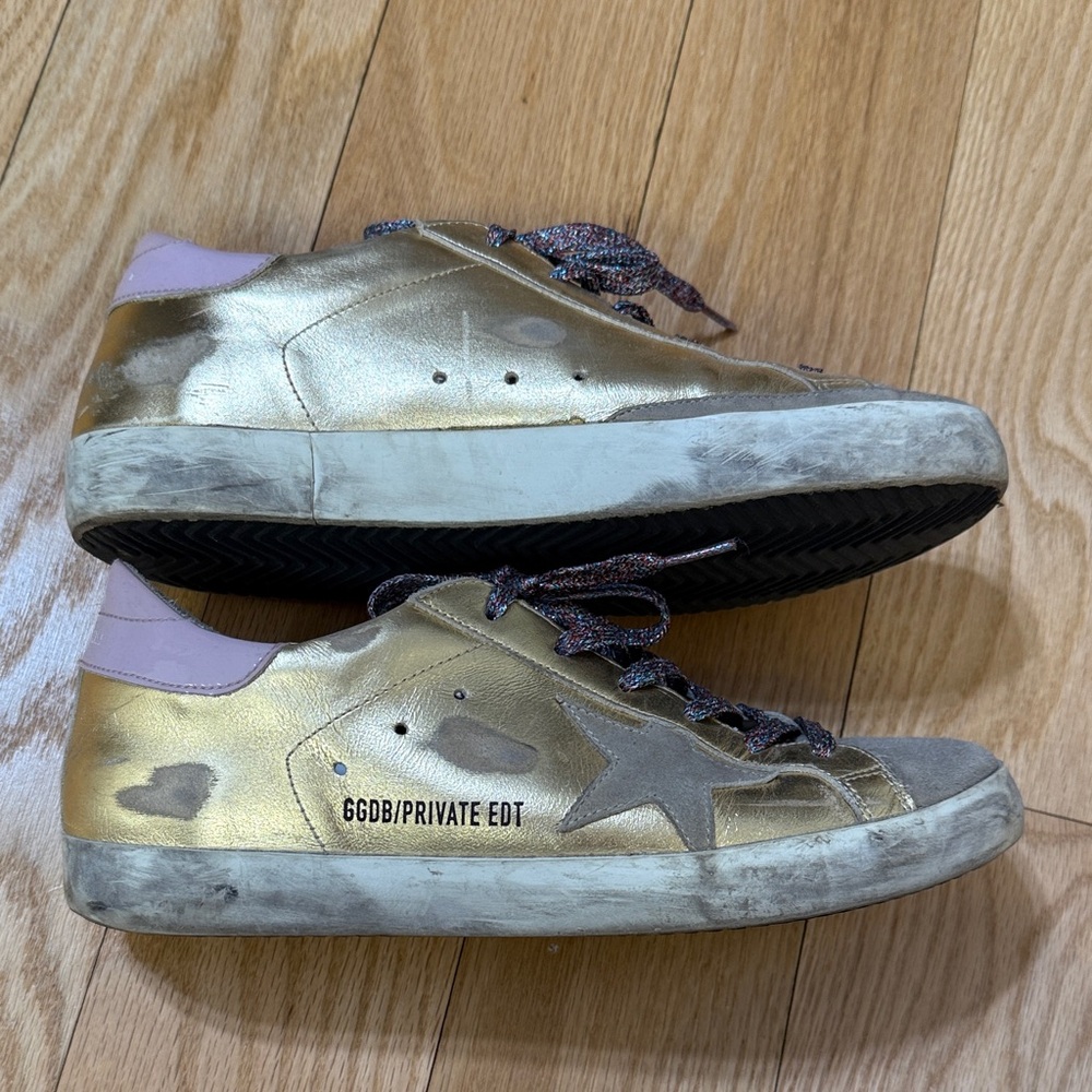 Golden Goose Sneakers in Gold and Pink